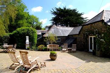 The courtyard catches the sun for much of the afternoon.