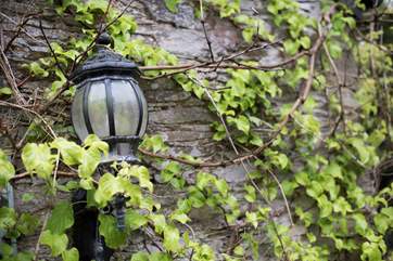 Wall lights to light the pathway at night.