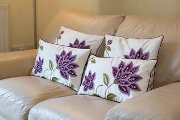 Gorgeous silk cushions and other soft furnishings.