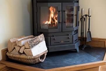 This little wood-burner keeps you snug in cooler times.
