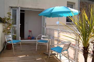 The decked terrace.
