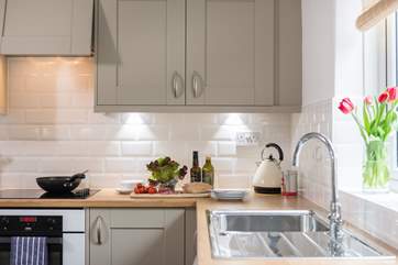 Task lighting over the work surfaces.