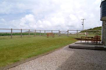 The garden and decked terrace.