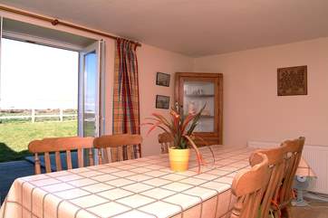 There is a door to the garden from the dining-room.