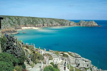 Porthcurno beach and the Minack Theatre are two miles distant.