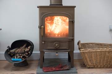 The roaring wood-burner.