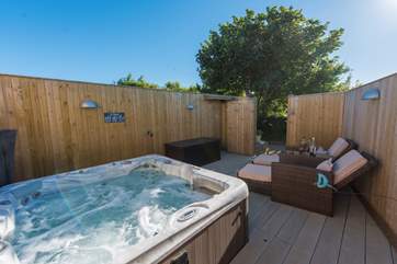 Your own private hot tub and terrace.