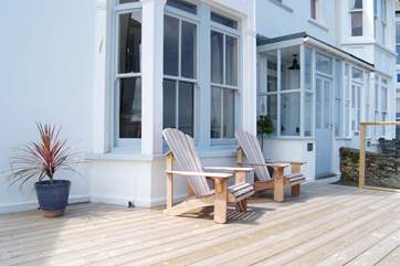The front deck is a gorgeous place to sit and watch the world go by.