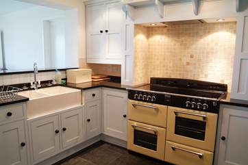 The bespoke kitchen with fantastic range.