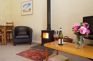 Warming wood-burner for those out-of-season breaks.