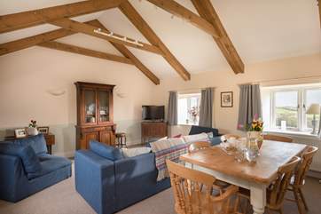 Room to relax and room to dine in this spacious living and dining space.