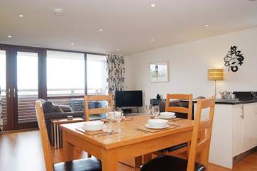 The living-room is fully open plan, great for sociable gatherings.