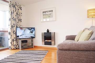 There is a high quality TV and DVD player.