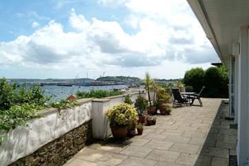 The terrace runs the length of the property.