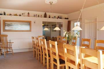 The spacious dining-room where everyone can enjoy a meal together.