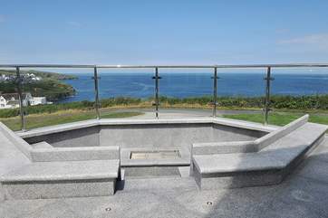 The new terrace has a barbecue in the sunken seating and is perfect for watching a sunset.