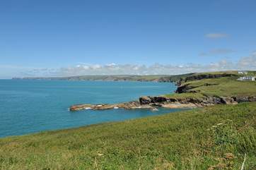 The beautiful coastline with Silver Spray in the distance.