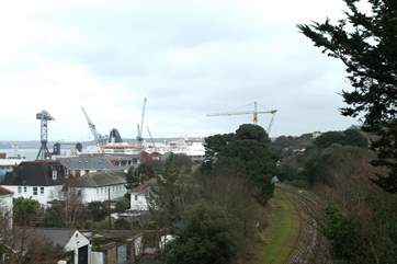 Looking towards Falmouth docks from the balcony.