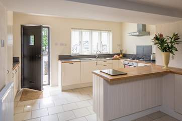 The kitchen leads out onto your patio area.