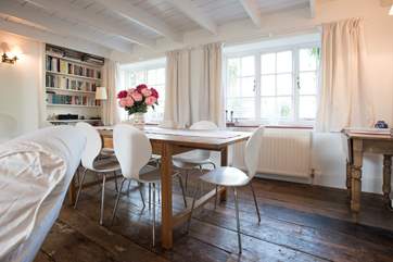 The dining-area in the huge sitting-room.