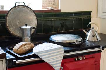 A red Aga to keep you warm and toasty.