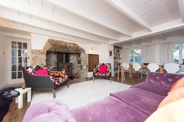 The living-area is open plan.