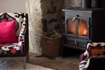 Chill by the fire.