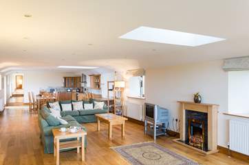 The vast living-area is open plan.
