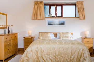 The double bed in the family bedroom.