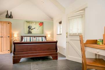 The bedroom in the annex- accessed from outside