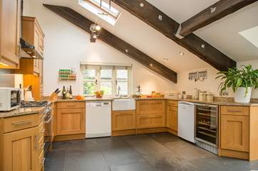 This is a fabulous kitchen area with granite worktops and butler's sink