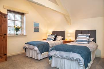 Delightful bedroom 2 has a Zip and Link bed so it can made up as a 6 foot super king or twin beds