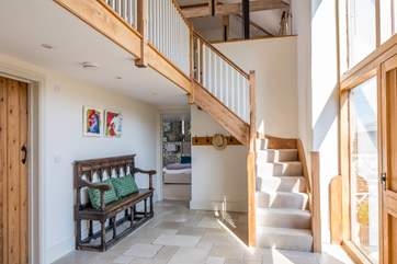 The master bedroom can be viewed to the left of the front door.