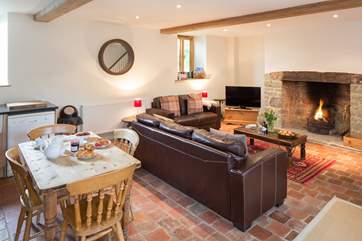 Looking across the open plan living-area from the front door.
