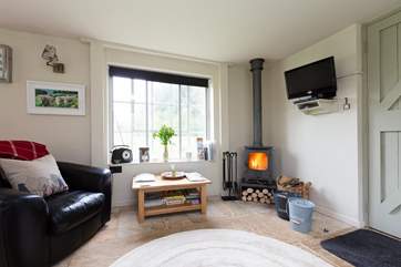 There is a lovely wood-burning stove for romantic evenings.