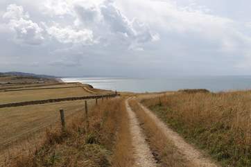 The coastal footpath of the World Heritage Jurassic land and seascape.