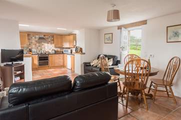 Sunset Barn's open plan living-room.