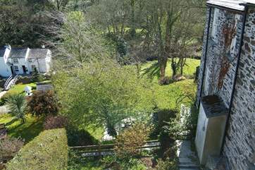 You get a wonderful view of the garden from the apartment.