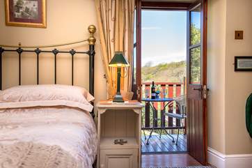 From the bedroom you can step out onto the balcony and enjoy the view