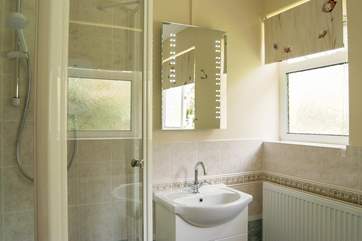 There is a seperate shower cubicle in the bathroom.