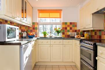 The kitchen is well-equipped.