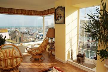 The sitting-room on the first floor has marvellous views.