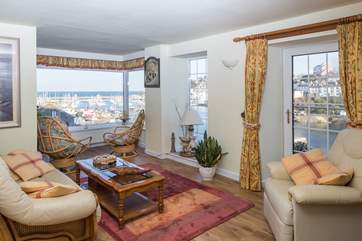 The sitting-room on the first floor has wonderful views.