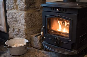 The roaring wood-burner