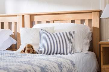 Comfy pillows and quality linens add up to a good nights sleep.