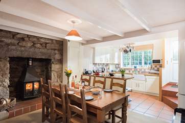 The open-plan kitchen/dining room is a very sociable space for spending time with friends and family.