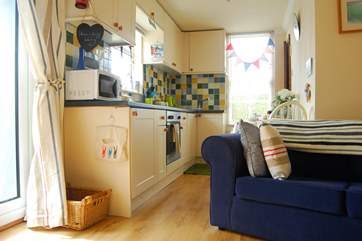 The galley kitchen.