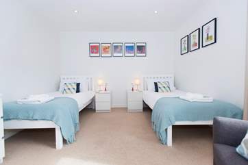 The spacious twin bedroom.