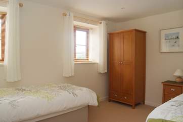 Bedroom Two made up with twin beds.