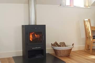 The wood-burner will keep you toasty warm whatever the weather.